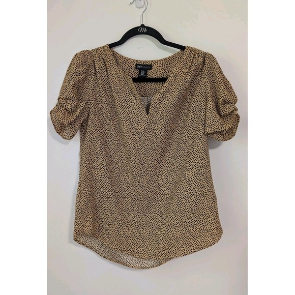 Jones New York Tops - Jones New York Animal Print Puff Sleeve V-Neck Blouse XS